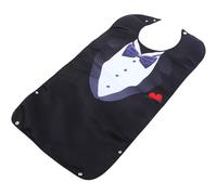 Abaodam Bavoir pour Adulte Âgé Imperméable à Motif Costume 4 Boutons en Polyester Léger Réutilisable pour Repas à Domicile Protection Anti-taches pour Seniors