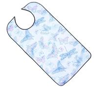 Abaodam Bavoir pour Adultes Imperméable Réutilisable en Tpu et Fibre de Polyester, Lavable, pour Personnes Âgées et Malades Lors des Repas