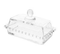 Abaodam Beurrier en Verre avec Couvercle Transparent, Design Créatif, Préserve le Beurre Fromage, Résistant aux Chocs, pour Réfrigérateur et Toutes Occasions