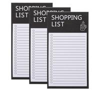 Abaodam Bloc-notes Magnétique Noir pour Liste de Courses Dos Aimanté Complet, Papier Lisse, Lot de 3 Carnets pour Réfrigérateur et Décoration Maison