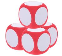Abaodam Blocs Effaçables À Sec Dés Vierges en Mousse 4 Pièces 6 Cm Cubes Effaçables À Sec Dés Rouge Et Blanc Écrire sur Les Effaçables Outil D'aide Pédagogique Jouer Au Jeu Jouet pour