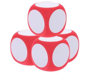Abaodam Blocs Effaçables À Sec Dés Vierges en Mousse 4 Pièces 6 Cm Cubes Effaçables À Sec Dés Rouge Et Blanc Écrire sur Les Effaçables Outil D'aide Pédagogique Jouer Jeu Jouet pour