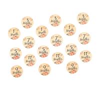 Abaodam Blocs en Bois pour Bébé 18 Pièces Cercles en Bois Signes Des Mois Ensemble D'accessoires Photo pour La Croissance de Bébé