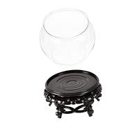 Abaodam Bocal à Poissons Transparent avec Support Petit Aquarium Décoratif Plastique pour Bureau pour Goldfish et Tortues Design Élégant et Durable