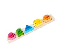 Abaodam Bois Formes Géométriques Éducatif pour Garçon Fille Empilage Blocs Colorés Développement Motricité Fine et Reconnaissance des Formes