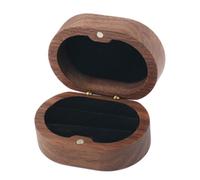 Abaodam Boîte à Bagues en Bois de Noyer Noir Boîte de Rangement pour Bagues Compacte Contenant pour Bijoux Précieux Coffret Élégant pour Mariage et Fiançailles 1 Pièce
