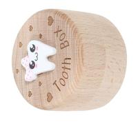 Abaodam Boîte à Dents de Lait en Bois Grosse Capacité Boîte à Souvenirs Sculptée pour Conserver les Dents Perdues des Garçon et Filles, Présent Fille et Garçon