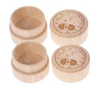 Abaodam Boîte à Dents Souvenir en Bois Beige pour Bébé 2 Compartiments Individuels, Design Simple et Élégant, Boîte à Souvenirs pour -né