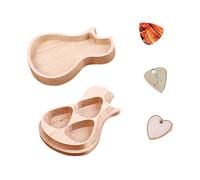 Abaodam Boîte à Médiators en Bois D’érable Couvercle Réversible, Coffret 3 Médiators, Accessoire Guitariste Pratique pour Rangement Et Transport, Présent Musicien Guitariste