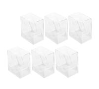 Abaodam Boîte à Montre Transparente Carrée en Plastique Rigide Lot de 6 Coffrets de Rangement Montres Support Décoratif pour Amateurs et Collectionneurs Tiroir Coulissant Compact