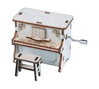 Abaodam Boîte à Musique à Manivelle DIY en Bois pour Garçon et Filles, Puzzle Scientifique 3D, Modèle de Piano Éducatif, Créatif D’Assemblage, Décoration Musicale Originale, Présent