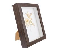 Abaodam Boîte à Ombres Photo en Bois Couleur Café Surface Lisse, Cadre Chic pour Exposition de Fleurs Séchées et Médailles, Décoration Solide pour Intérieur