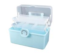 Abaodam Boîte à Remède Domestique Grosse Capacité Portable Bleue