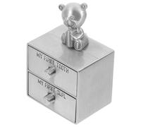 Abaodam Boîte à Souvenirs en Métal pour Première Dent et Mèche de Cheveux Tiroir Compact Couleur Étain Antique Conservation Mobile pour Bébé Présent Mémoire Enfance