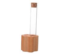 Abaodam Boîte à Souvenirs pour Poils de Chat avec Base en Bois Petite Bouteille en Verre pour Collection de Moustaches de Chat Récipient Commémoratif pour Animaux de Compagnie Décor