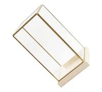 Abaodam Boîte Affichage Antique avec Cadre Laiton Vitrine Décorative Transparente pour Collection Objets Support de Rangement pour Antiquités et Poupées Petit Modèle