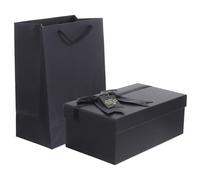 Abaodam Boîte Cadeau Noir Élégante avec Couvercle pour Parfum Lèvres Coffret Cadeau et Romantique pour Anniversaire Mariage Saint-valentin Ensemble Pochette
