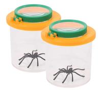 Abaodam Boîte D’Observation D’Insectes Transparente Lentilles Grossissantes 3X et 6X, Lot de 2 Pièces, Éducatif D’extérieur pour Garçon et Filles, pour Découverte Nature et Exploration