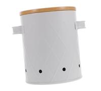 Abaodam Boîte de Conservation Grande Capacité pour Légumes avec Couvercle en Bambou Hermétique Acier Carbone et Maintien de Fraîcheur des Pommes de Terre et Ail pour Rangement Cuisine