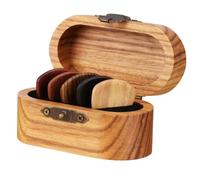 Abaodam Boîte De Rangement en Bois Massif pour Médiators De Guitare Électrique Et Folk, Coffret Présent De Guitare 5 Médiators Multicolores, Accessoire Portable pour Concerts Et Voyages