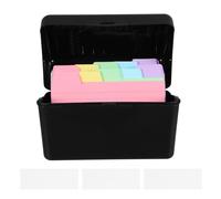 Abaodam Boîte de Rangement Noire avec Onglets Adhésifs Inscriptibles avec Couvercle pour Fiches Index Légères et Incassables pour École et Bureau