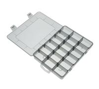 Abaodam Boîte de Rangement Plastique Noire Facile à Transporter Ouvrir Multi-Compartiments pour Vis et Boulons pour Garage et Atelier