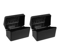 Abaodam Boîte de Rangement Plastique pour Bureau Noir Couvercle Verrouillable, Design Compact et Élégant, Porte-fiches pour Bureau et Espace de Travail