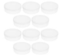 Abaodam Boîte de Rangement Transparente Ronde en PP 8 Cm, Lot de 10pcs, Étui à Éponges à Maquillage Compact et Anti-déformation, pour Voyage et Sorties Quotidiennes