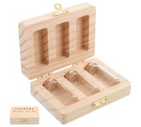 Abaodam Boîte de Recueil de Cheveux Fœtaux en Bois 3 Bouteilles en Verre Conservation des Dents de Lait Cordon Ombilical