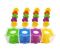 Abaodam Boîte de Tri des Couleurs pour Perroquet Jouet à Lancer Éducatif Interactif Matériaux Sûrs pour Oiseaux Taille Moyenne Stimule L’Exercice Mental et Physique pour Couleur