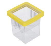 Abaodam Boîte D'élevage Flottante en Acrylique avec Séparateur Amovible et Ventilation Optimale Jaune Facile à Installer pour Poissons pour Aquarium
