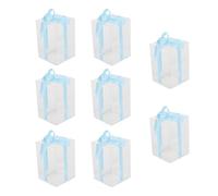 Abaodam Boîte D'emballage Cube Transparent en Pvc avec Ruban, 8 Pièces 10x10x15cm, pour Mariage et Shower, Décorative et Pratique Couleur