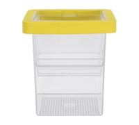 Abaodam Boîte D'isolement Flottante pour Aquarium Jaune, Bac D'élevage en Acrylique Transparent avec Séparation pour Guppys, Bettas et Crevettes, Contenair Sécurisé pour Reproduction