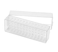 Abaodam Boîte en Aluminium Acrylique pour Rangement de 48 Embouts de Ponceuse Ongles Design Spécial à Trous, Matériau Abs, Protège et Garde le Bureau Propre