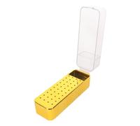 Abaodam Boîte Organisatrice pour Forets de Ponçage 40 Trous, Acrylique Or, Design Moderne Entièrement Fermé Anti-poussière, pour Maison et Salon de Beauté