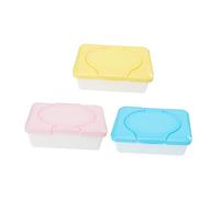 Abaodam Boîte pour Lingettes Humides Bébé 3pcs en Plastique Réutilisable Design Simple, Pratique pour Rangement sur Bureau ou Lit Bébé Couleur Aléatoire
