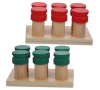 Abaodam Boîte Sensorielle Bois Montessori Éducatif pour Garçon Fille Jeu Éveil Sensoriel Précoce pour Garçons et Filles Aide Pédagogique pour Développement de Observation et