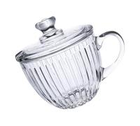 Abaodam Bol à Céréales en Verre avec Couvercle, Grosse Capacité, Technologie Monobloc sans Joint, Style Simple, pour Bars et Restauration