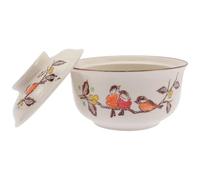 Abaodam Bol à Ramen Japonerie Design Simple et Élégant en Céramique Blanche avec Couvercle Facile à Nettoyer, pour Servir des Nouilles Instantanées Maison Restaurant