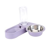 Abaodam Bol Double Fonction pour Animaux Récipient Alimentaire Chat et Chien Inoxydable et Distributeur Eau Automatique Pratique Résistant et Facile à Nettoyer Design Élégant et Pliable