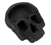 Abaodam Bol en Bois Foncé de Crâne pour Halloween, Plateau de Service Réutilisable et Facile à Exposer, pour Bougies et Snacks Lors de Fêtes