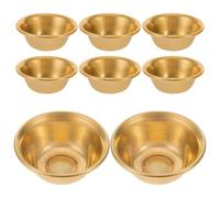 Abaodam Bols Décoratifs Bouddhistes Résistants à L'oxydation Lot de 8 en Cuivre Or pour Cérémonies de Temple et Offrandes Rituelles