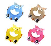 Abaodam Bonnet De Bain Pour Garçon Fille Avec Coussinets De Protection Pour Oreilles Ajustable Motif Poisson Bleu