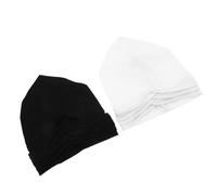 Abaodam -bonnet Hijab Élastique Croisé Frontale, Lot de 2 Pièces Blanc et Noir, Bonnet sous Foulard Extensible pour Femmes Musulmanes, Turbans Confortables Adaptés Port