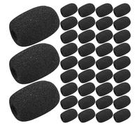 Abaodam Bonnettes Anti-Vent en Mousse Noire 200 Pcs pour Mini-Microphones Casque 30X22X8 MM Accessoires Pare-Brise Anti-Bruit Vent Protection Micro Cravate pour Réunions et