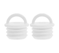 Abaodam Bouchon de Vidange de Seau à Serpillière en Caoutchouc Blanc 2 Pièces, Dispositif de Prévention des Eaux Usées avec Anneau de Traction, pour Lavage Domestique et Centres