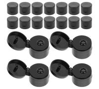 Abaodam Bouchons de Vidange Plastique Noir 24/410 pour Flacons Cosmétiques, Lot de 50 Pièces, Couvercles à Clapet Étanches pour Lotions, Shampoings et Accessoires de Voyage
