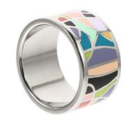 Abaodam Boucle D’Écharpe en Titane Émail Coloré Anneau Porte-Foulard Rond pour Femme Accessoire de Mode pour Foulards et Carrés Design Unique Multicolore Fixation Solide et Élégante