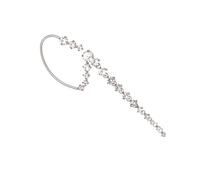 Abaodam Boucle d'Oreille Manchette sans Perçage Droite Ornée de Cristaux Argentés Clip d'Oreille Femme Ornement Élégant Accessoire pour Usage Quotidien et Présent