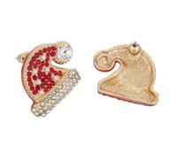 Abaodam Boucles D’Oreilles Bonnet de Père Noël en Alliage Pierres Brillantes Finition Goutte D’Huile Solide Légères et Festives pour Femmes et Filles Bijoux Fantaisie de Noël Fêtes